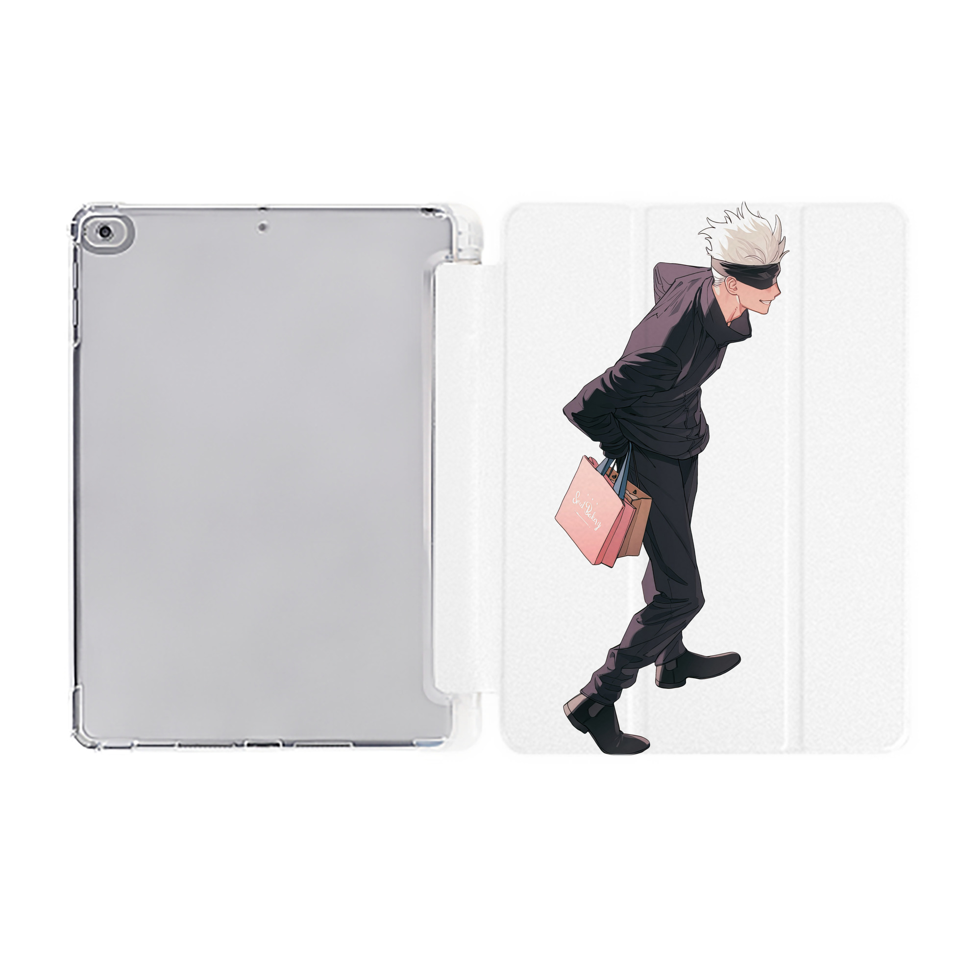 （画像用） 呪術廻戦 Jujutsu Kaisen IPad ケース ペン収納付き 三つ折りスタンド PUレザー×シリコン 対応機種9.5/10.5/10.9インチ